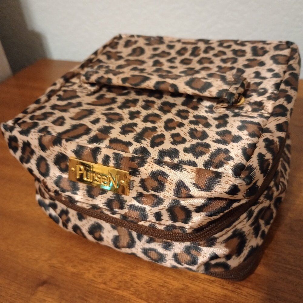**NWOT**  PurseN Leopard Print Satin Jewelry Bag, Travel, Storage, Weekend